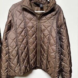 Jane Ashley Quilted Bronze Puffer Jacket
